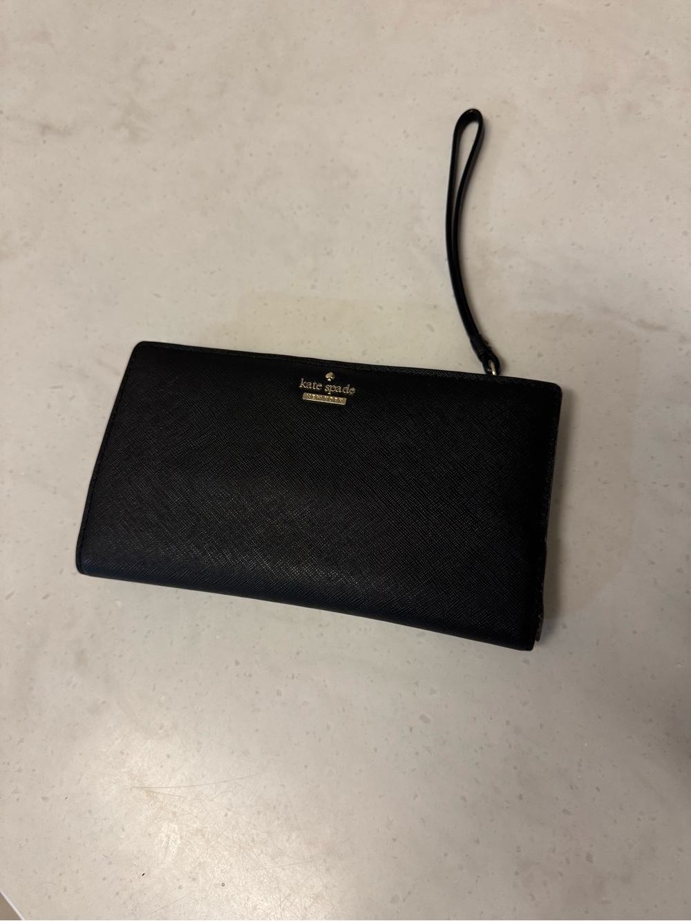 kate spade Black Saffiano Wristlet Clutch